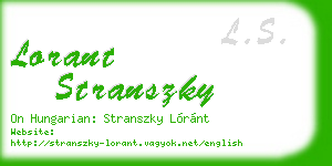 lorant stranszky business card