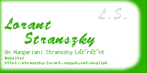 lorant stranszky business card